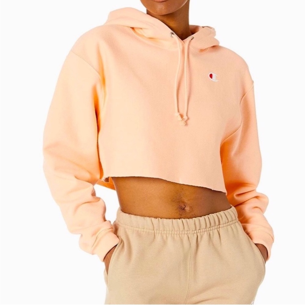 Champion Reverse Weave Cropped Cut Off Pullover Hoodie